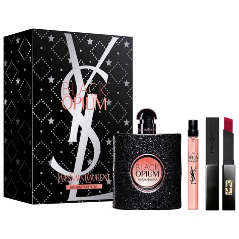 yves saint laurent black opium glowing|opium black gift set boots.